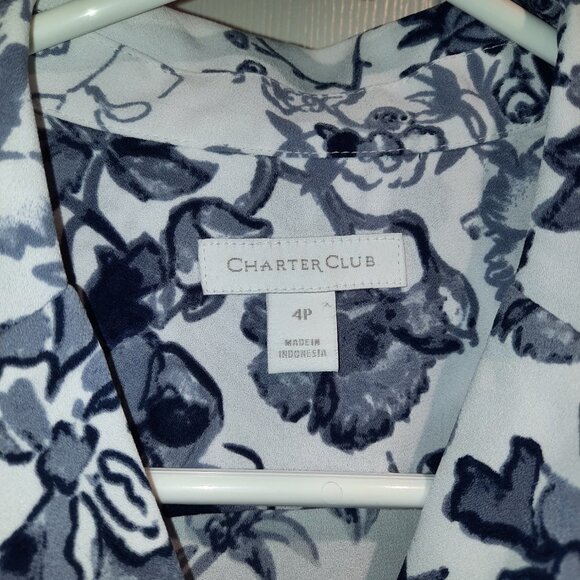 Charter Club Button Up Floral Shirt Dress - Picture 2 of 5